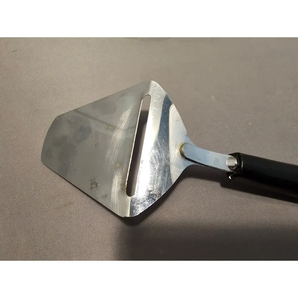 Vintage Ekco Stainless Steel Cheese Slicer/Server - Black Plastic Handle - USA